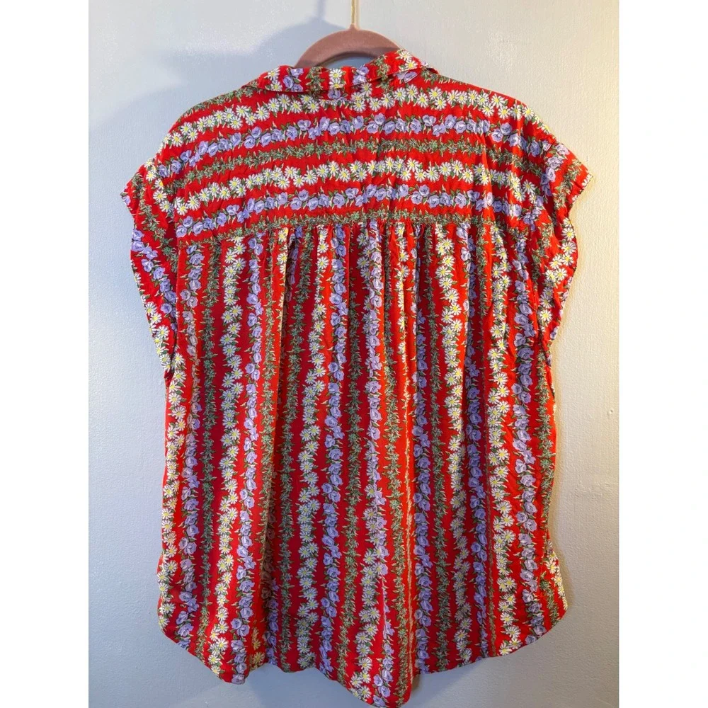 Anthropologie 49 of 52 Conversations Floral Blouse XL Rayon - Picture 5 of 5